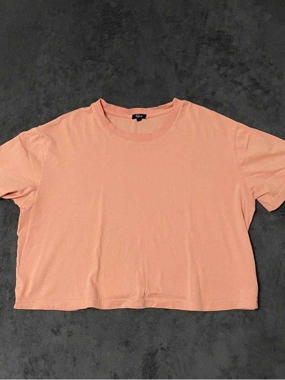 Rails Womens Crop Top Comfy Loose Fit Casual Large Coral Basic Everyday Tee